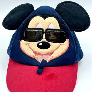 Disney Parks Mickey Mouse Ears Hat Cap Toddler Size With Sunglass Holder